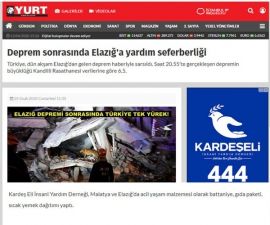 Elazığ'a Yardım !