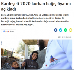2020 Vacip Kurban Duyurusu