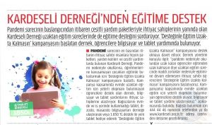 Kardeşeli Derneği'nden Eğitime Destek