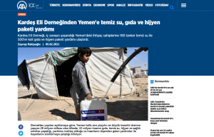 Kardeş Eli Derneğinden Yemen'e temiz su, gıda ve hijyen paketi yardımı